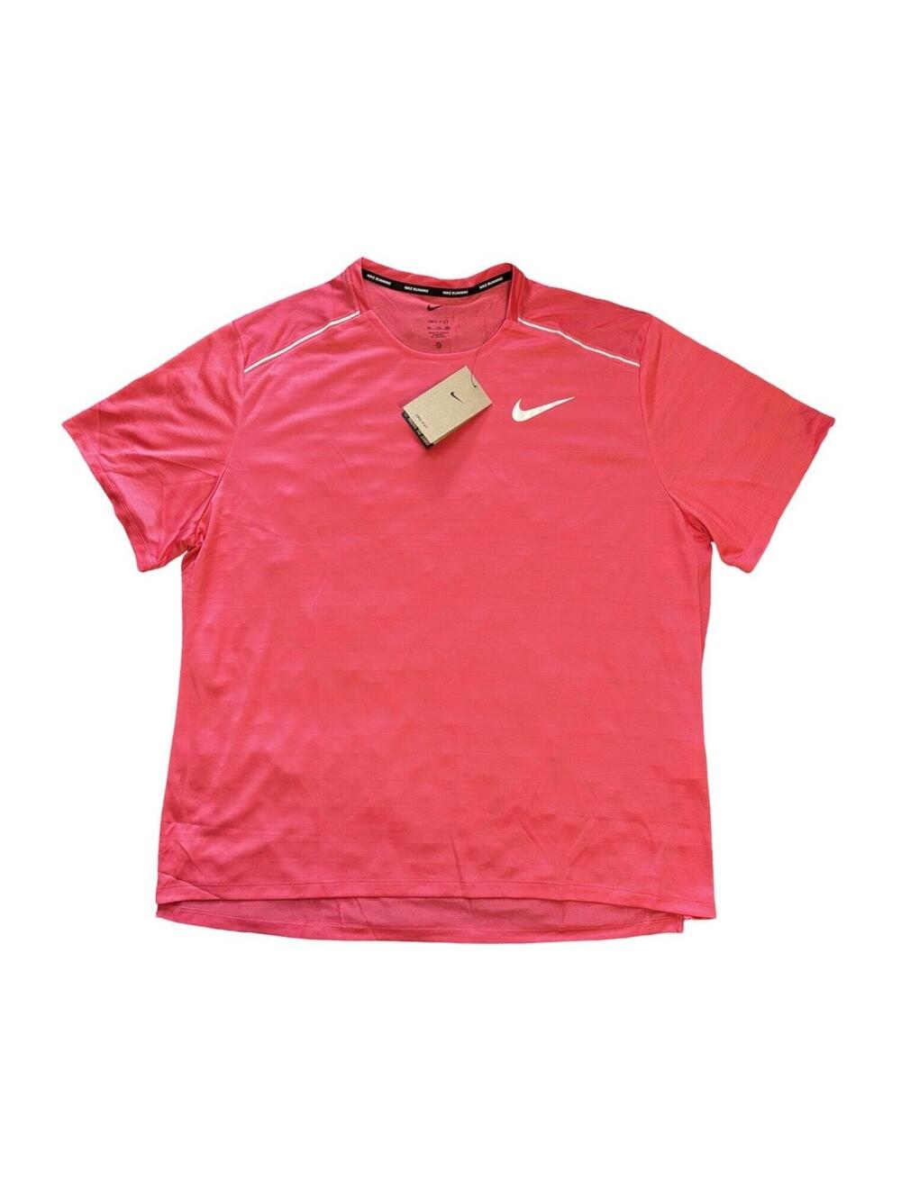 Nike Men's Dri-FIT Miler Short Sleeve Running Shirt 2XL Aster Pink AJ7565-629 - Picture 1 of 9